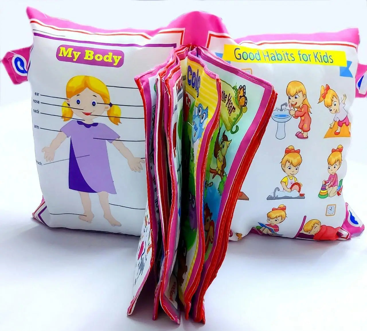 Baby Digital Printed Cotton Fabric Educational Alphabet Learning Soft Pillow Cushion Book