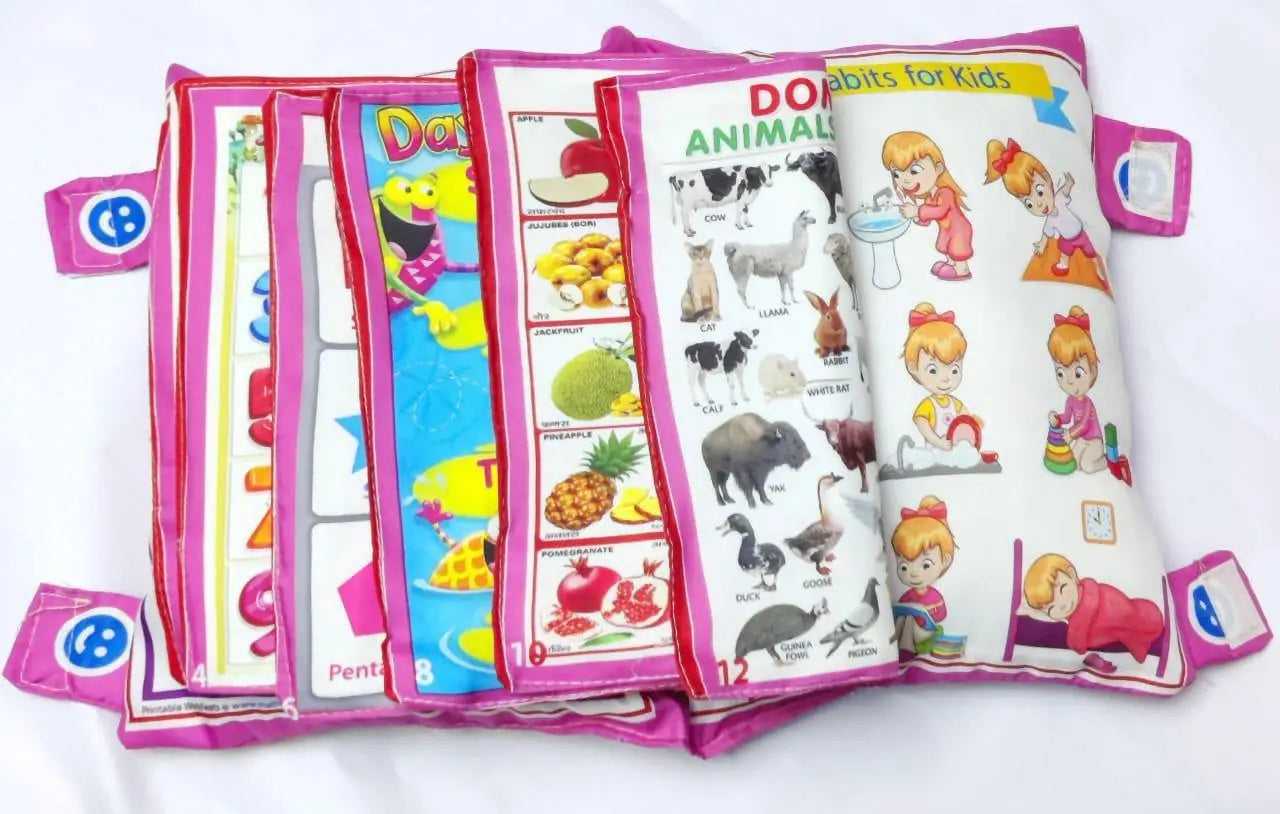 Baby Digital Printed Cotton Fabric Educational Alphabet Learning Soft Pillow Cushion Book