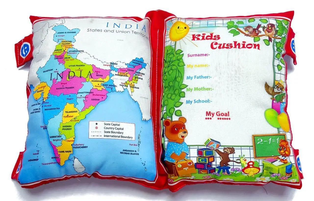 Baby Digital Printed Cotton Fabric Educational Alphabet Learning Soft Pillow Cushion Book